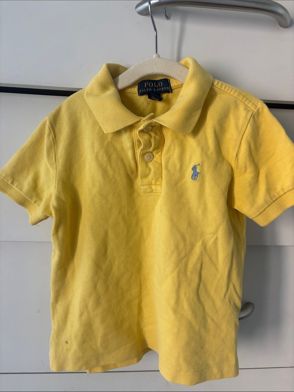 Polo by Ralph Lauren Kids Yellow Pique Polo with Blue Pony